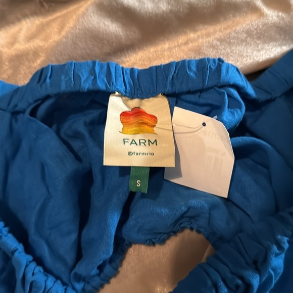 NWT Farm Rio Blue Linen Cut Out Dress Size S Retail $200 - Picture 8 of 8